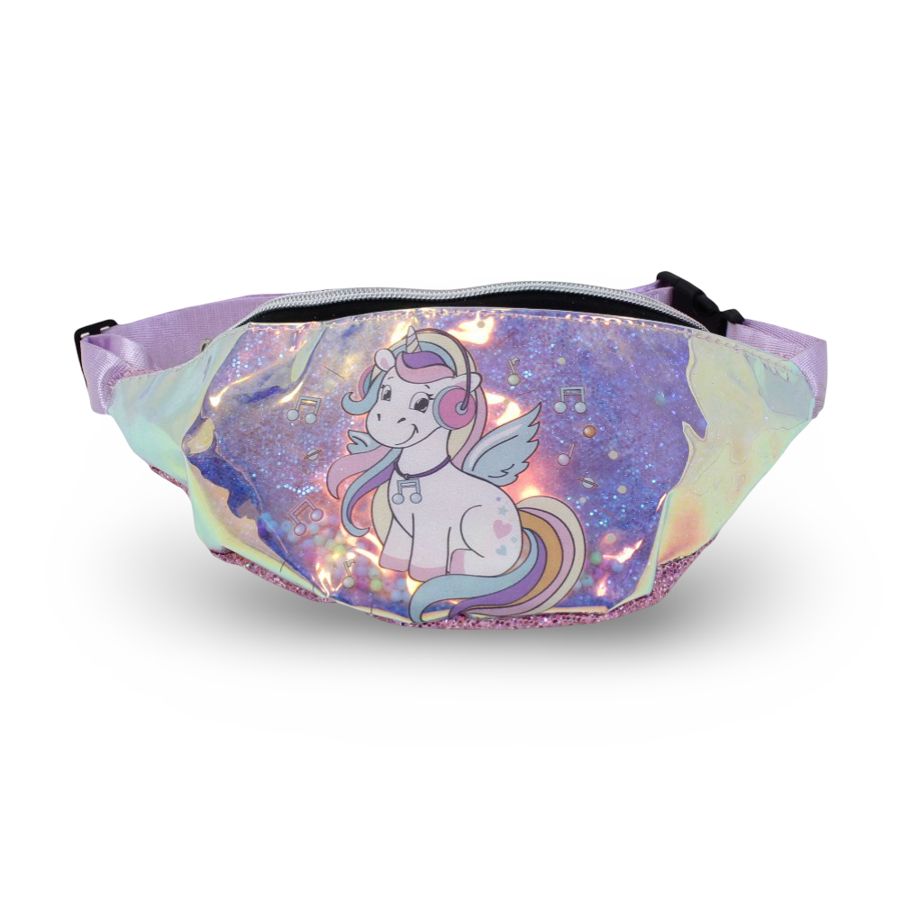 Waist Bag – Glitter Pink & Purple with Unicorn Design