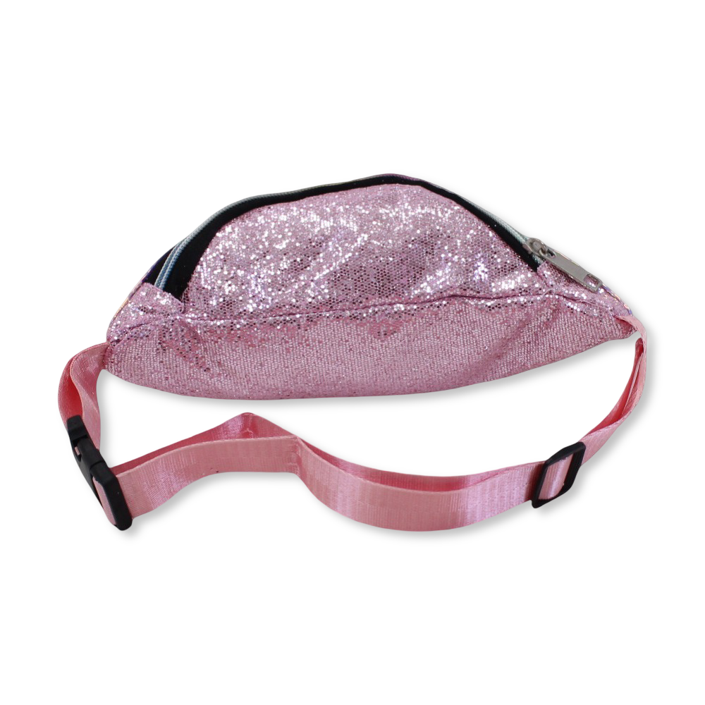 Waist Bag – Glitter Pink & Salmon with Unicorn Design