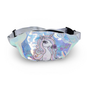 Waist Bag – Glitter Silver with Unicorn Design
