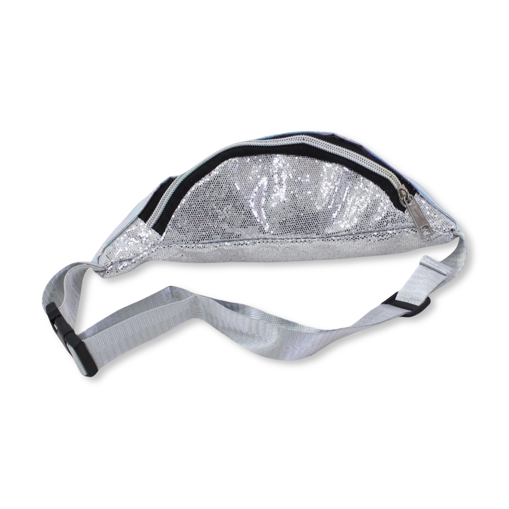 Waist Bag – Glitter Silver with Unicorn Design