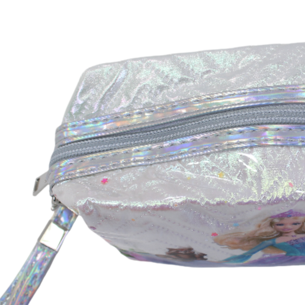 Make-Up Bag – White with Barbie Print