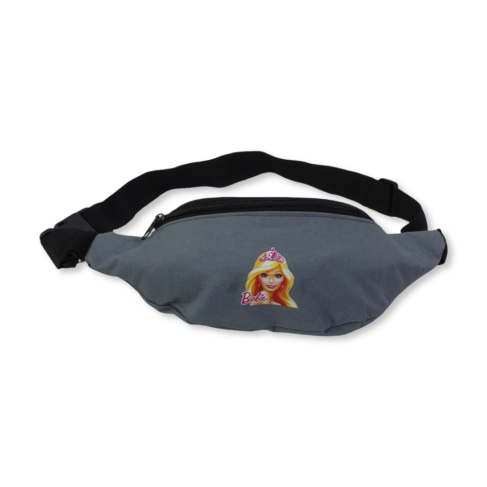 Waist Bag – Grey with Barbie Design - School - Cherries
