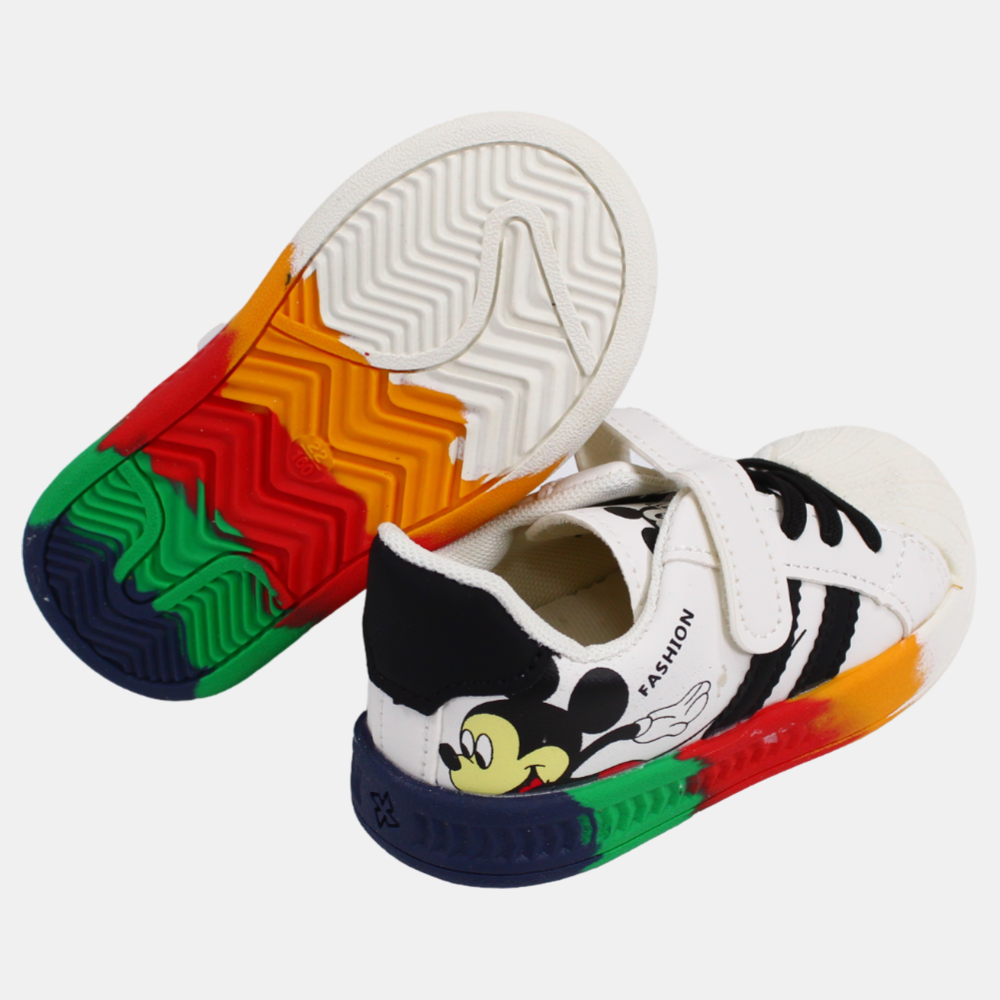 Baby Boys Mickey Mouse Leather Sneakers