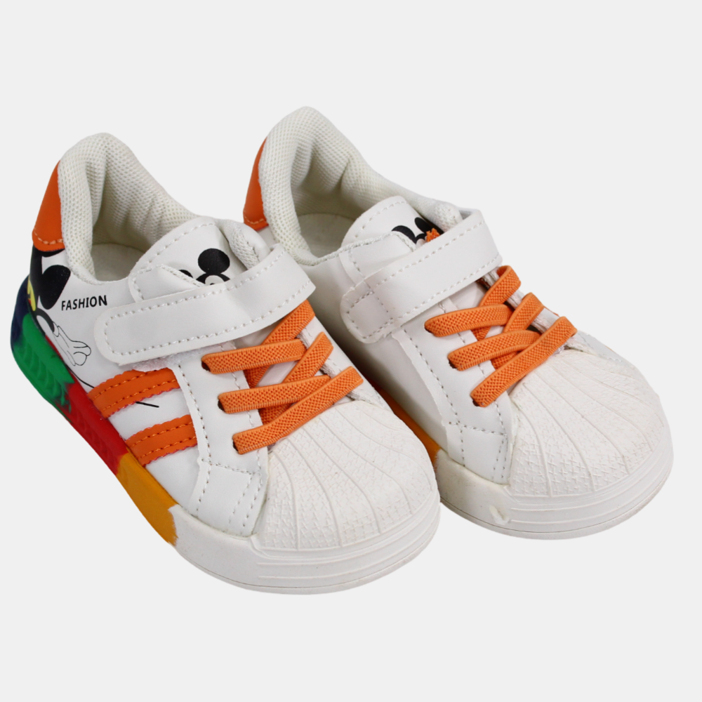 Baby Boys Mickey Mouse Leather Sneakers