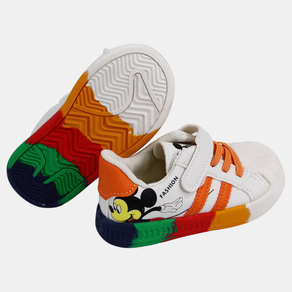 Baby Boys Mickey Mouse Leather Sneakers