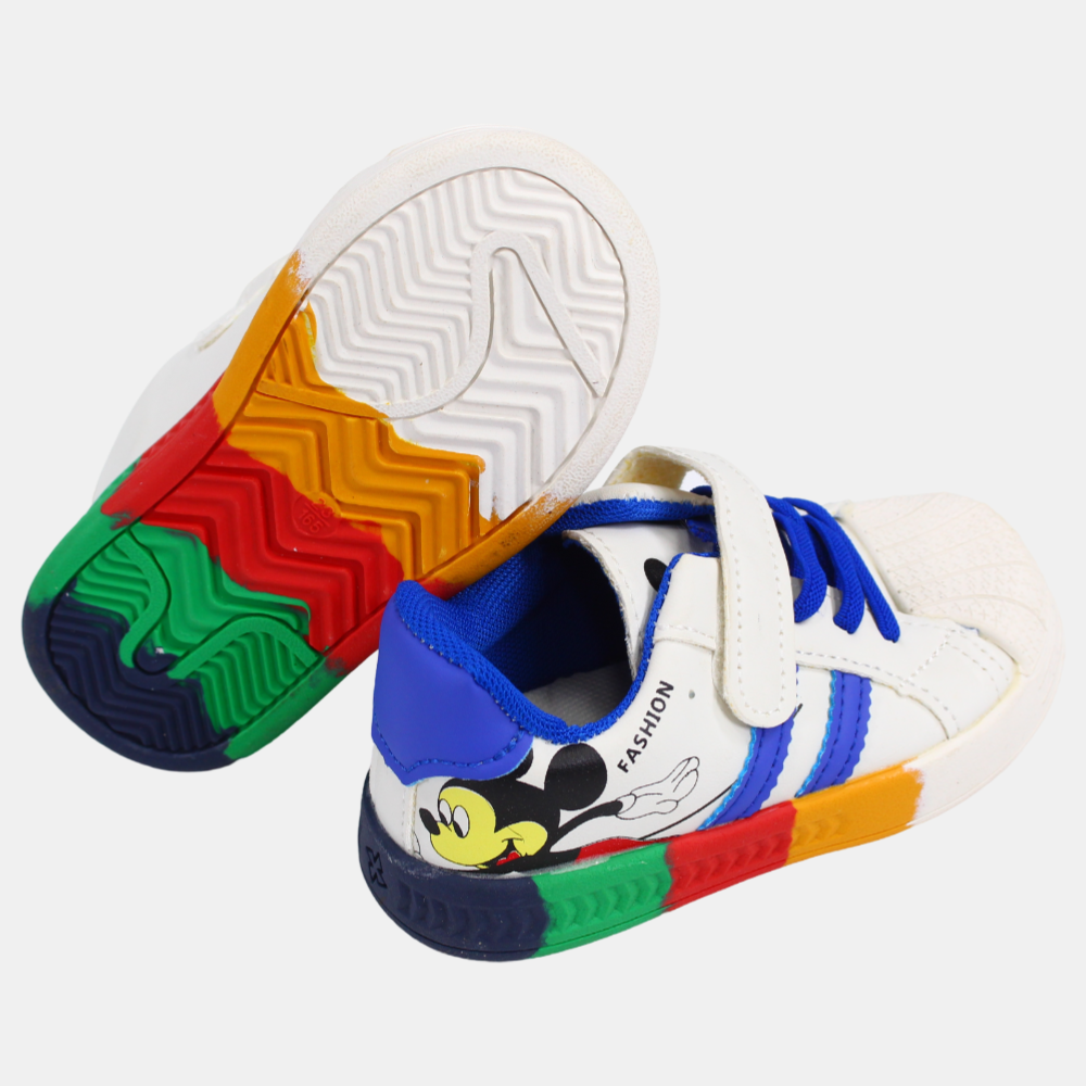 Baby Boys Mickey Mouse Leather Sneakers