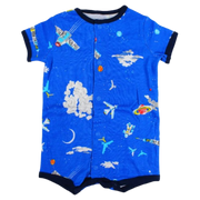 Baby Boys Cotton Romper - Fun Rocket Print