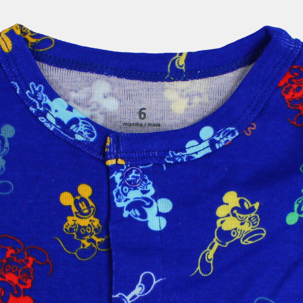 Baby Boys Cotton Romper – Mickey Mouse Design