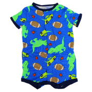 Baby Boys Cotton Romper – Blue with a Fun Design