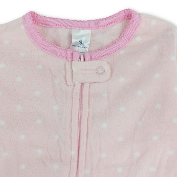 Baby Girls Velvet Footless Onesie – Pink with Bunny Holding Bouquet of Flowers Embroidery