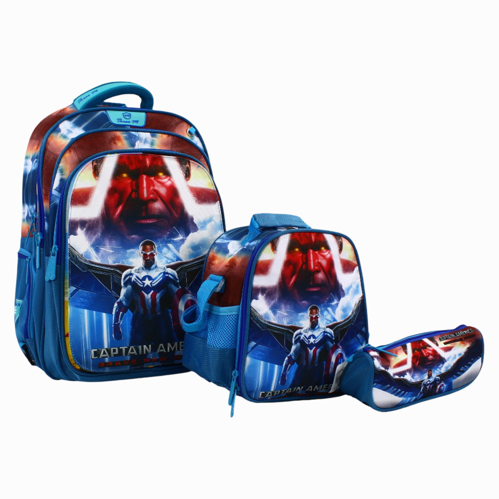 Captain America School Set 3 Faces in 1 – 19 Inches