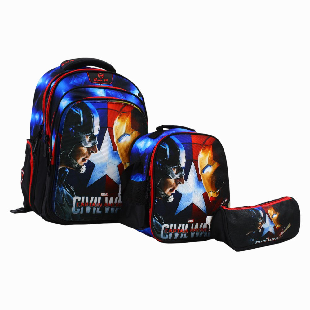 Captain America School Set 3 Faces in 1 – 17 Inches