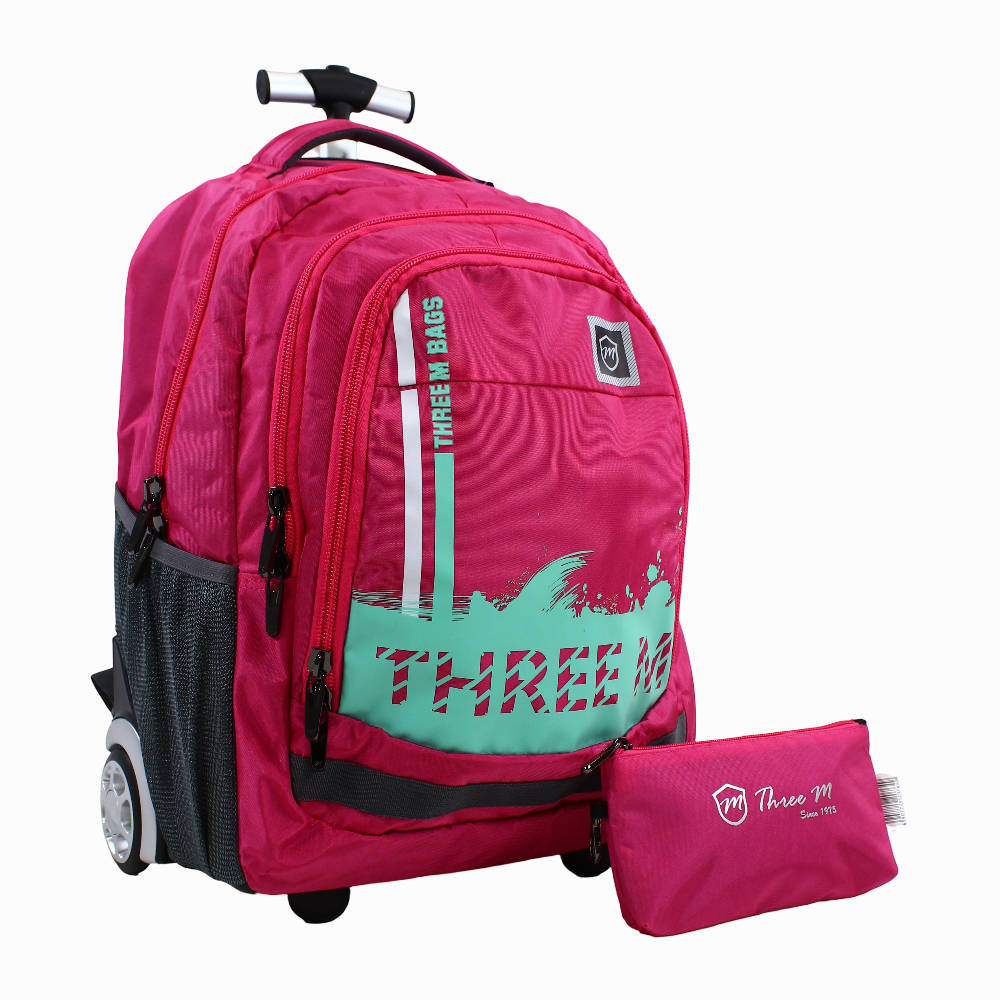 Pink School Set – 20 Inches (Trolley Bag + Pencil case)