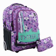 Purple School Set – 20 Inches (Trolley Bag + Pencil case)