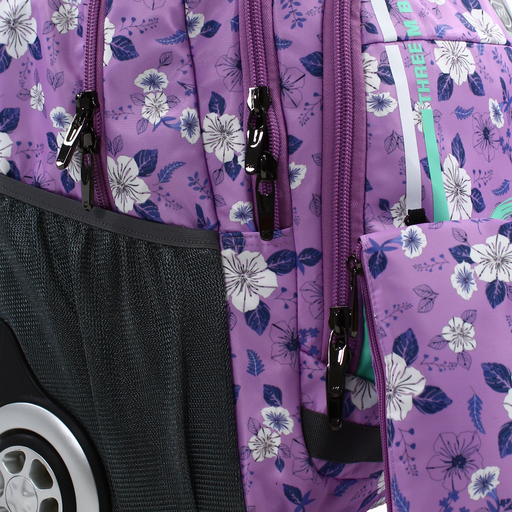 Purple School Set – 20 Inches (Trolley Bag + Pencil case)