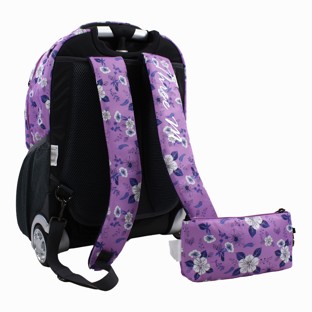 Purple School Set – 20 Inches (Trolley Bag + Pencil case)