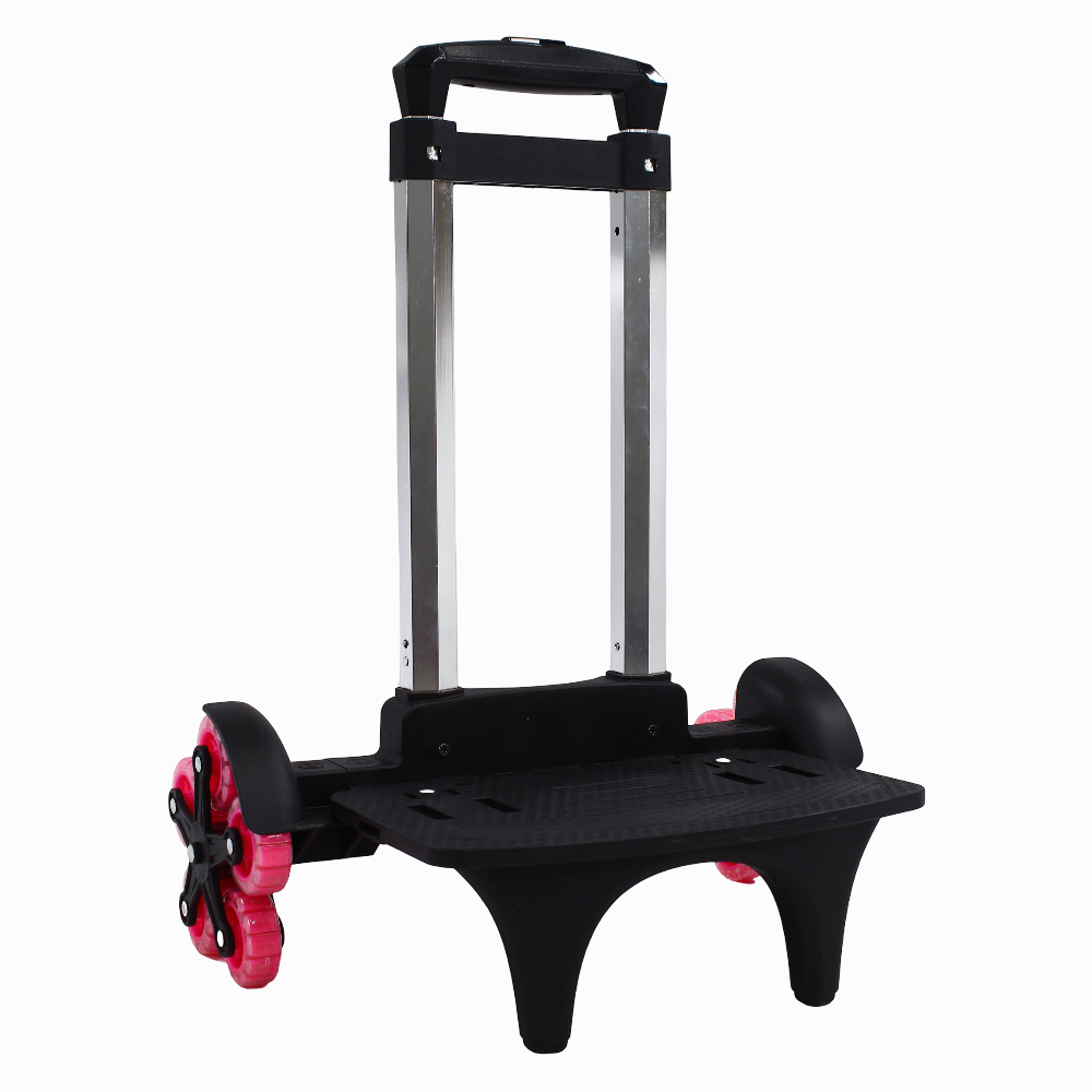 Foldable School Trolley Cart – (18.5–20 Inches) & 5 Pink Wheels