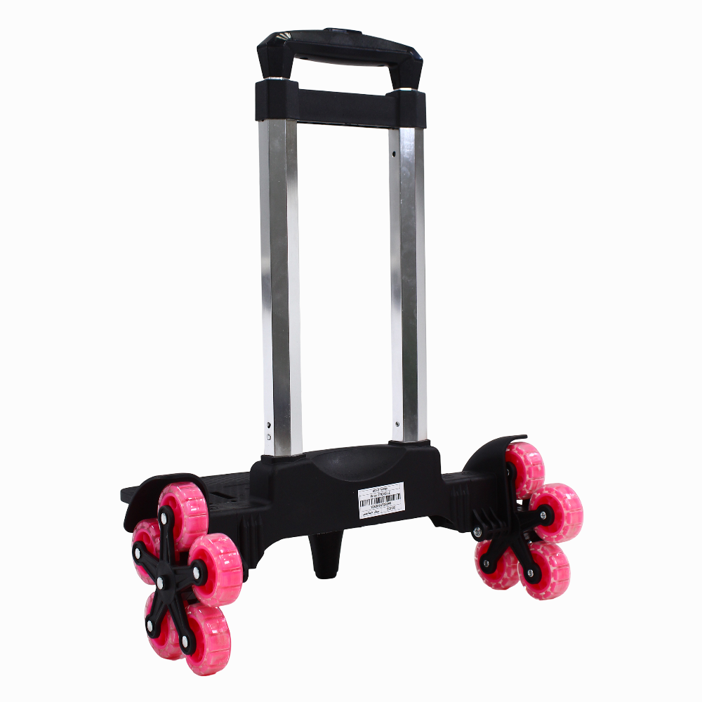 Foldable School Trolley Cart – (18.5–20 Inches) & 5 Pink Wheels