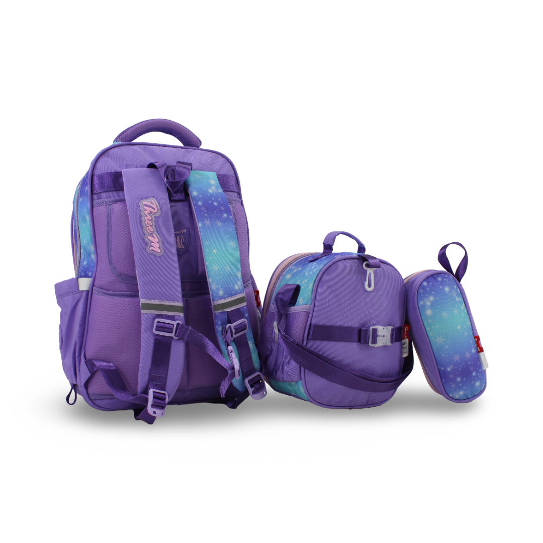 3M Elsa School Set 18 Inches – Purple with Backpack, Lunch Bag & Pencil Case