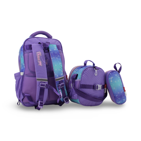 3M Elsa School Set 18 Inches – Purple with Backpack, Lunch Bag & Pencil Case