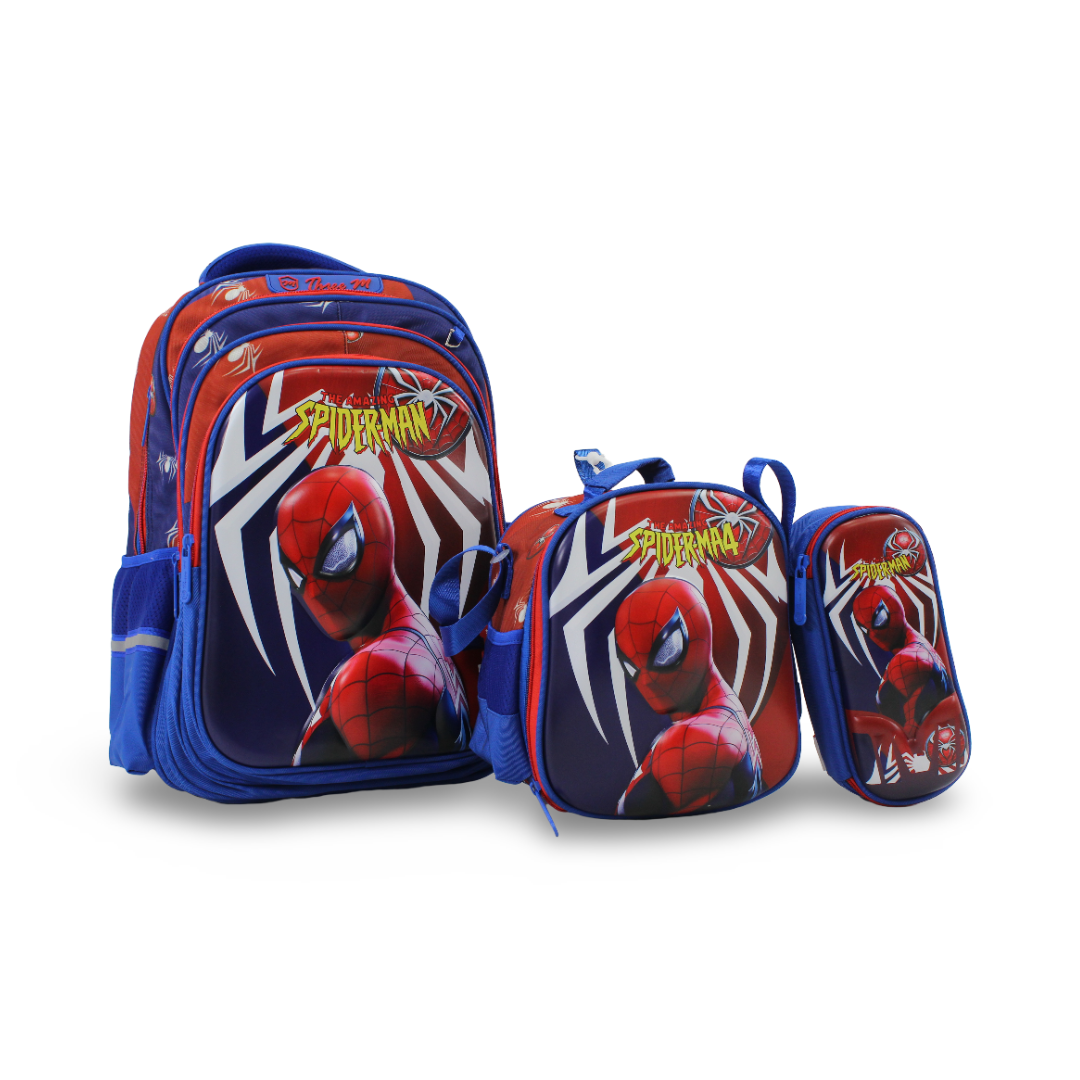 3M Spider-Man School Set 18 Inches – Red & Blue with Backpack, Lunch Bag & Pencil Case
