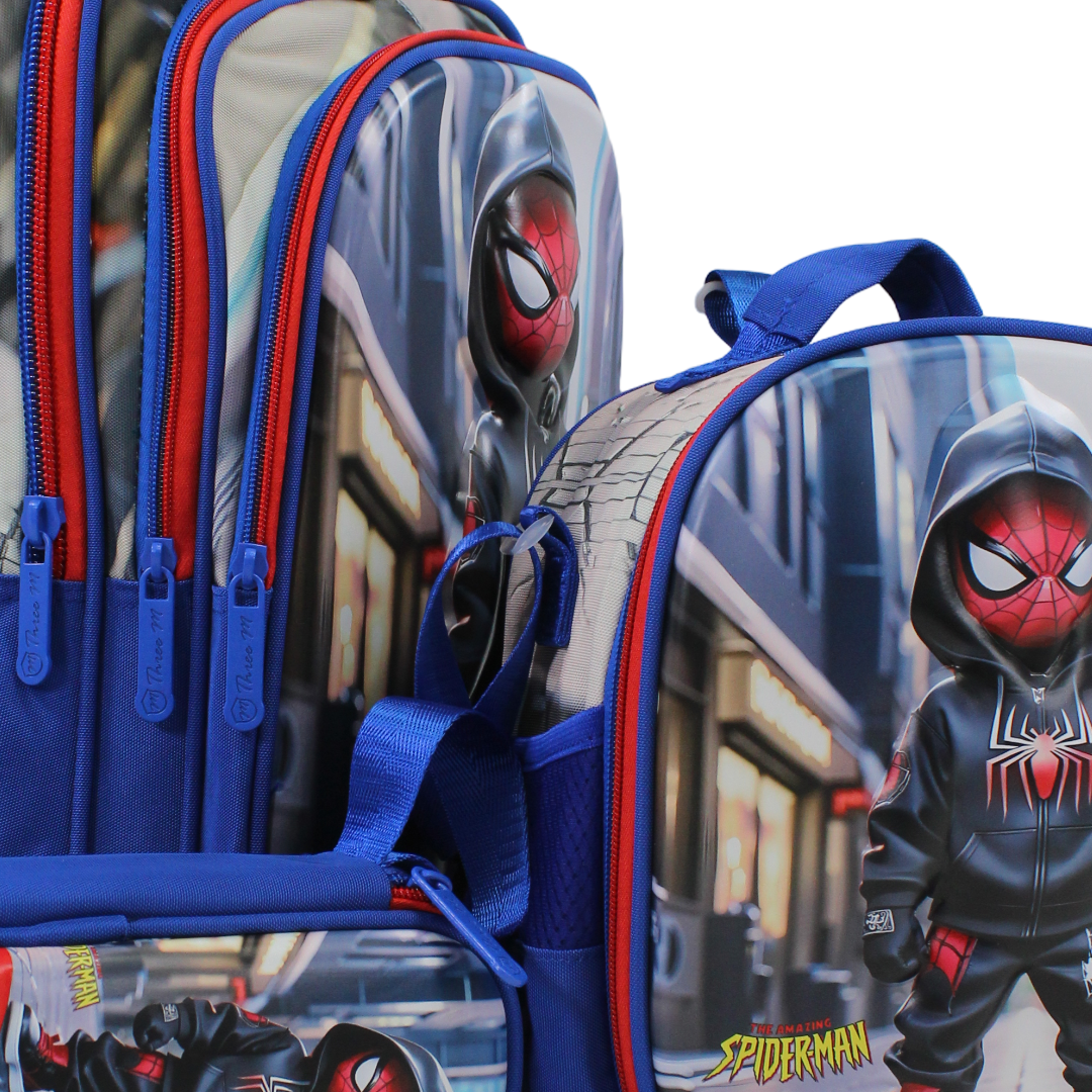 3M Spider-Man School Set 18 Inches – Blue with Backpack, Lunch Bag & Pencil Case