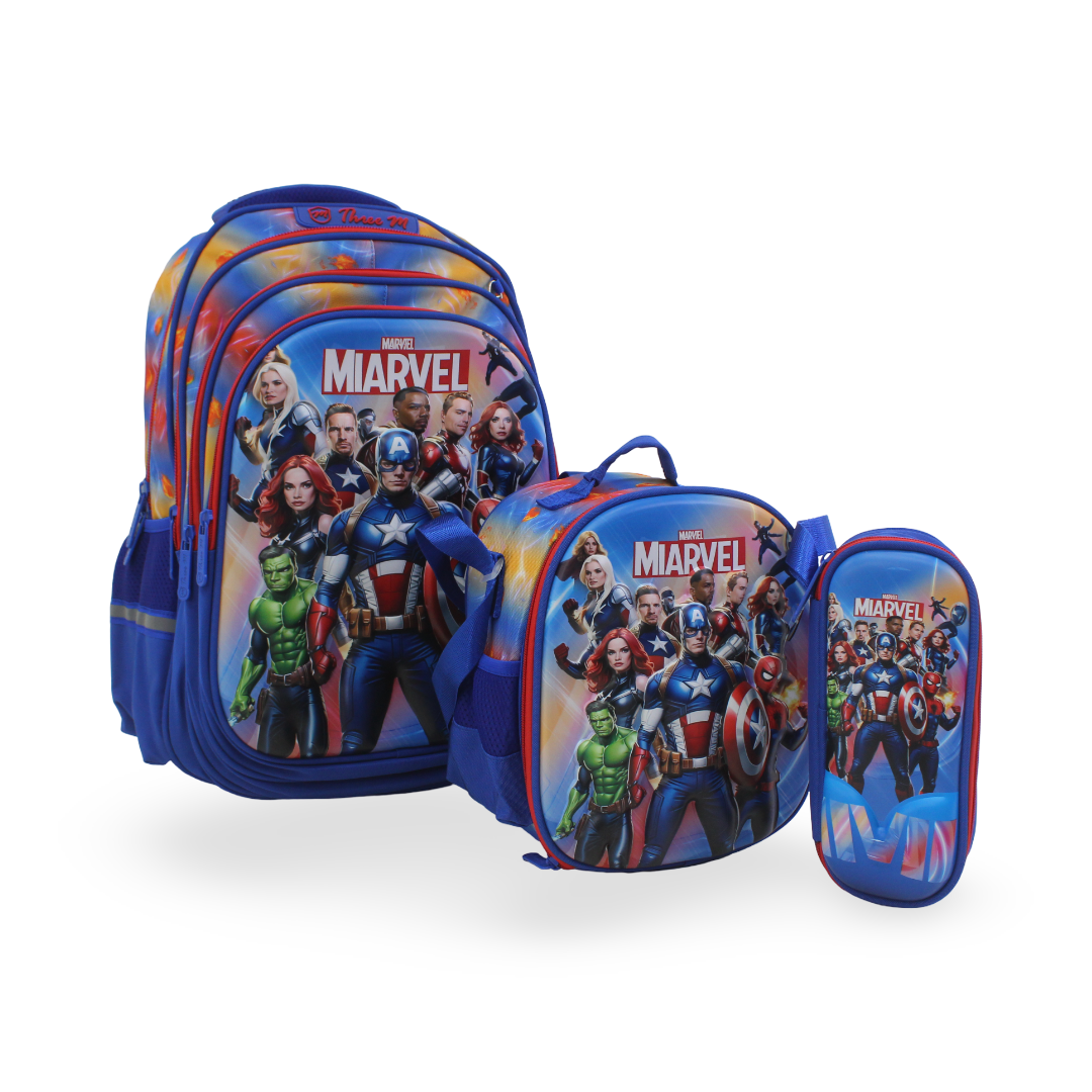 3M Marvel School Set 18 Inches – Blue with Marvel Avengers Print