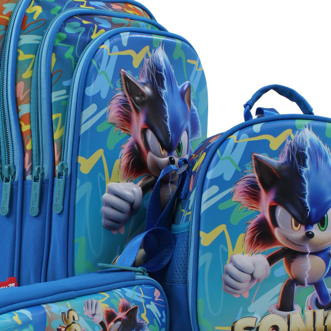3M Sonic School Set 18 Inches – Blue with Backpack, Lunch Bag & Pencil Case