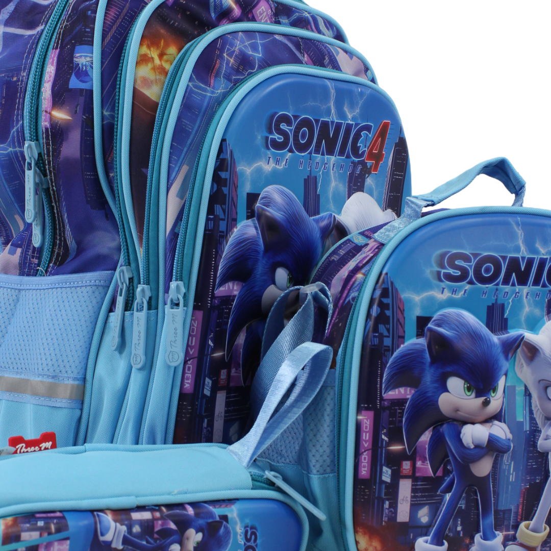 3M Sonic School Set 18 Inches – Baby Blue with Backpack, Lunch Bag & Pencil Case