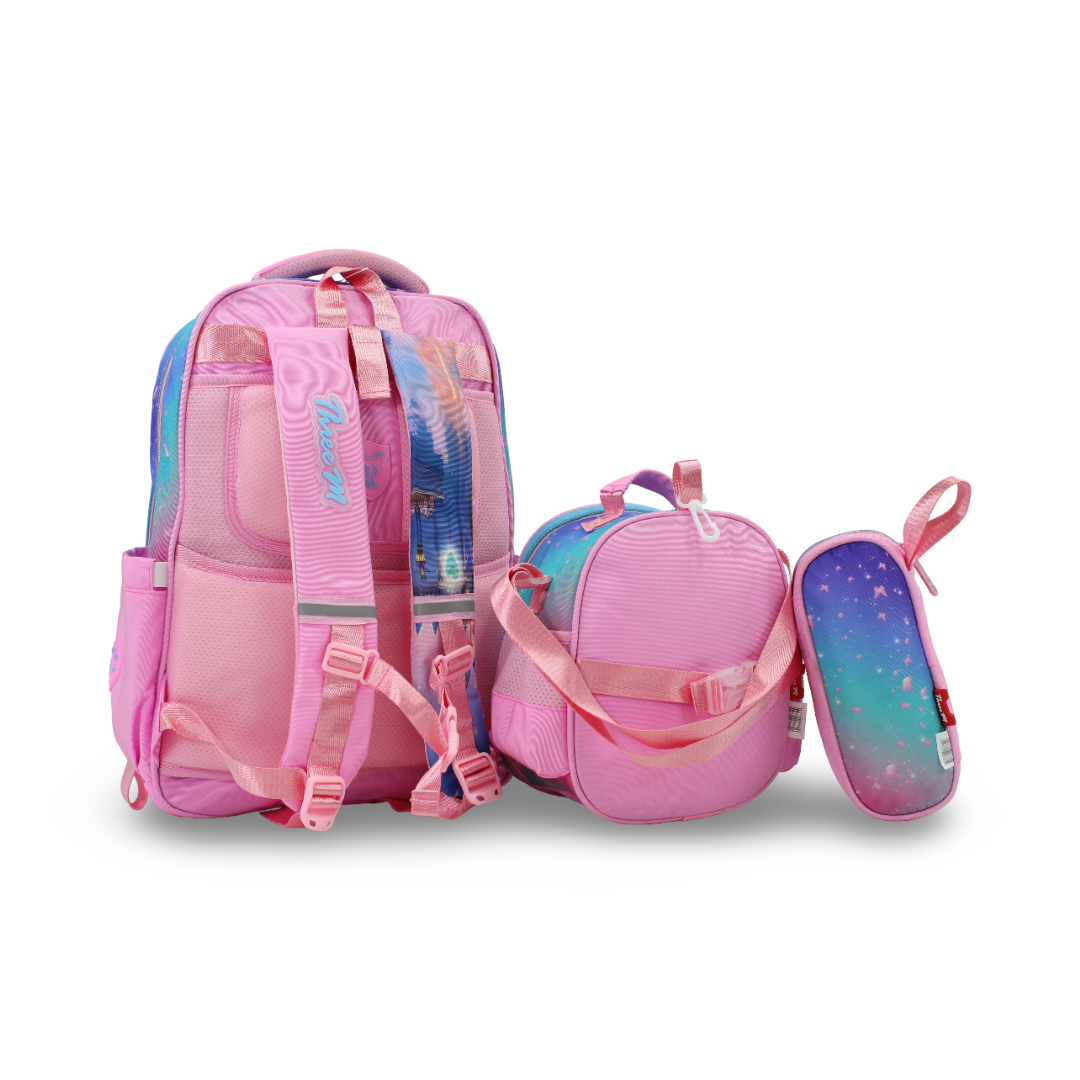 3M Anna School Set 18 Inches – Pink with Backpack, Lunch Bag & Pencil Case