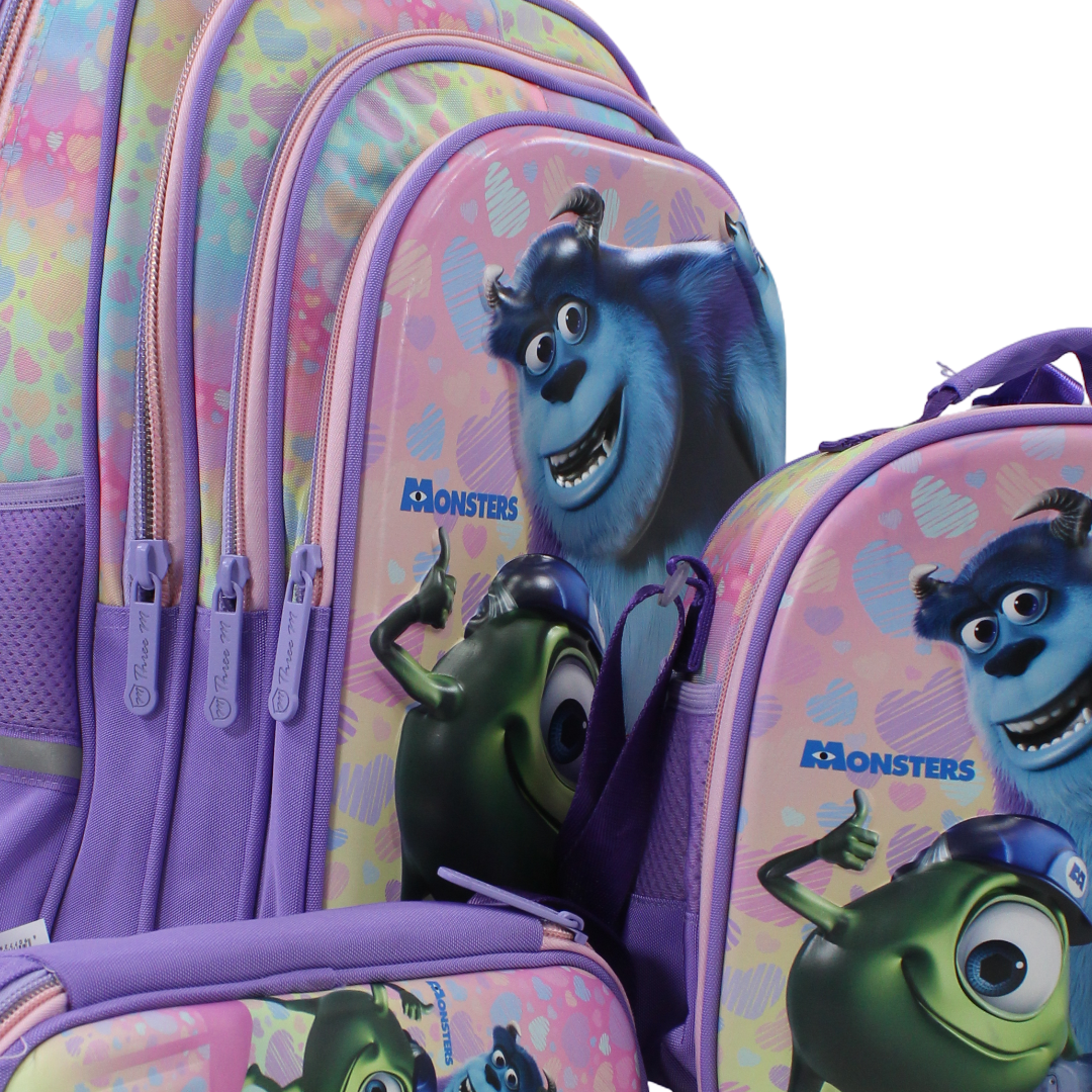 3M Monsters School Set 16 Inches – Purple with Backpack, Lunch Bag & Pencil Case