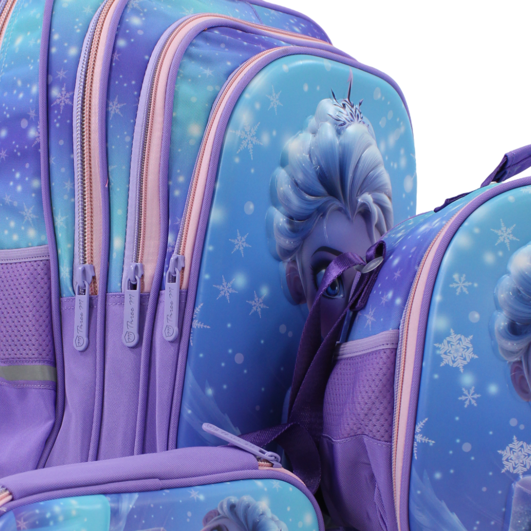 3M Elsa School Set 16 Inches – Purple with Backpack, Lunch Bag & Pencil Case