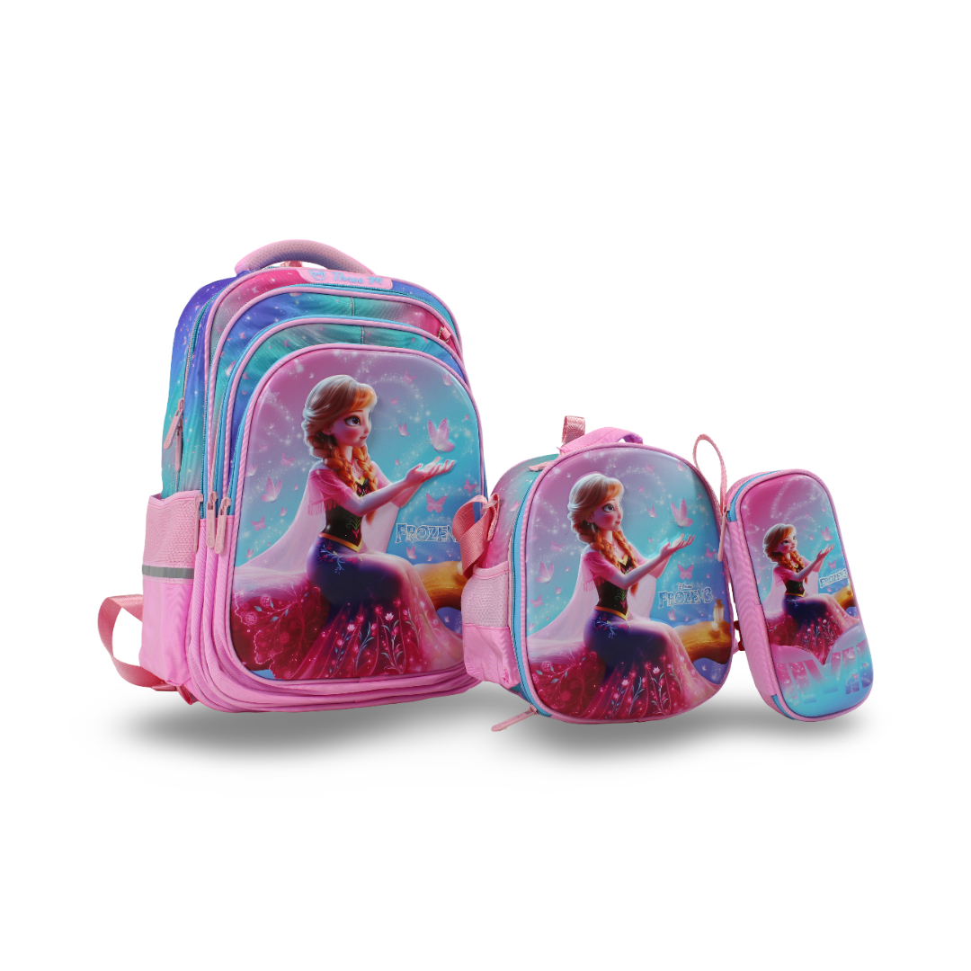 3M Anna School Set 16 Inches – Pink with Backpack, Lunch Bag & Pencil Case