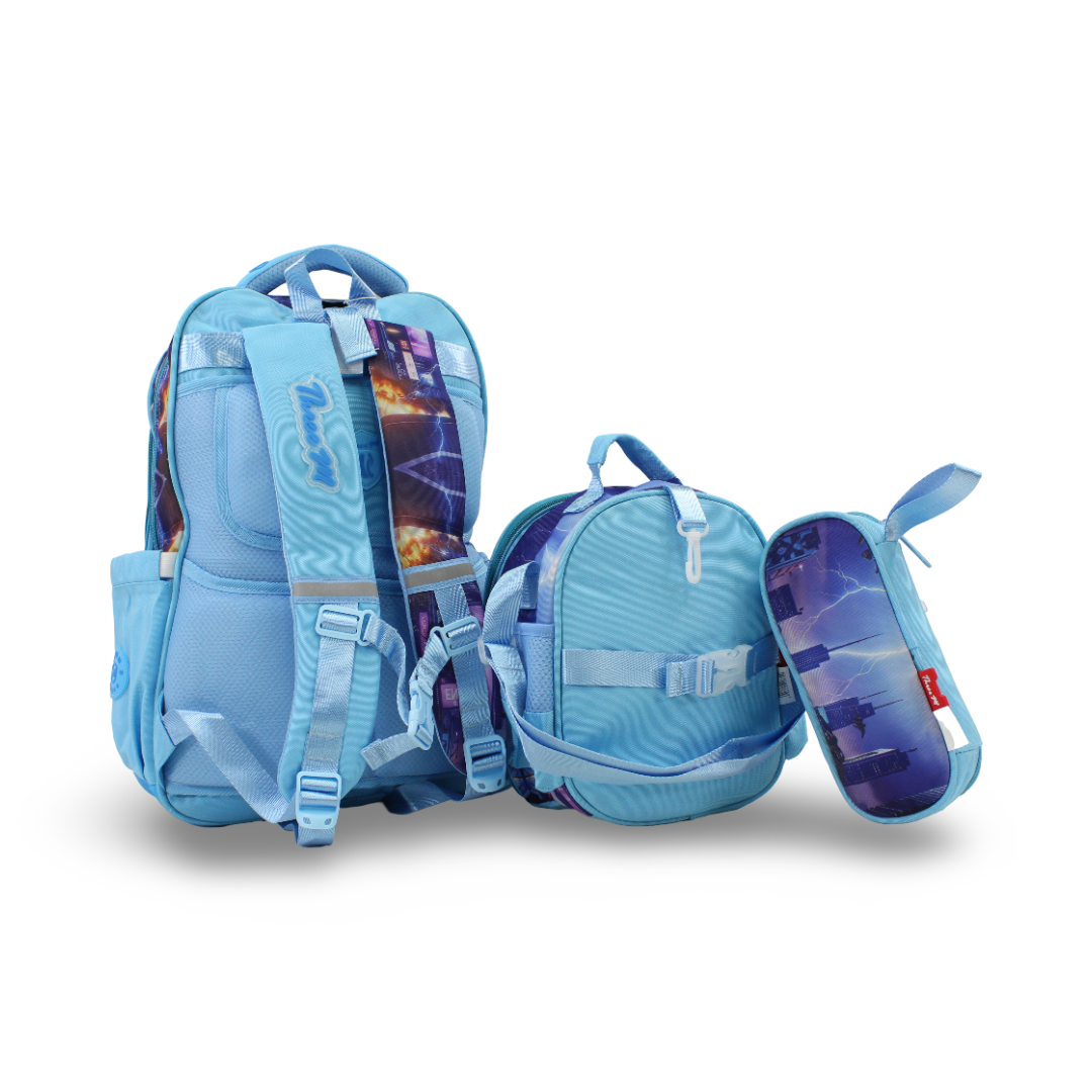 3M Sonic School Set 16 Inches – Baby Blue with Backpack, Lunch Bag & Pencil Case