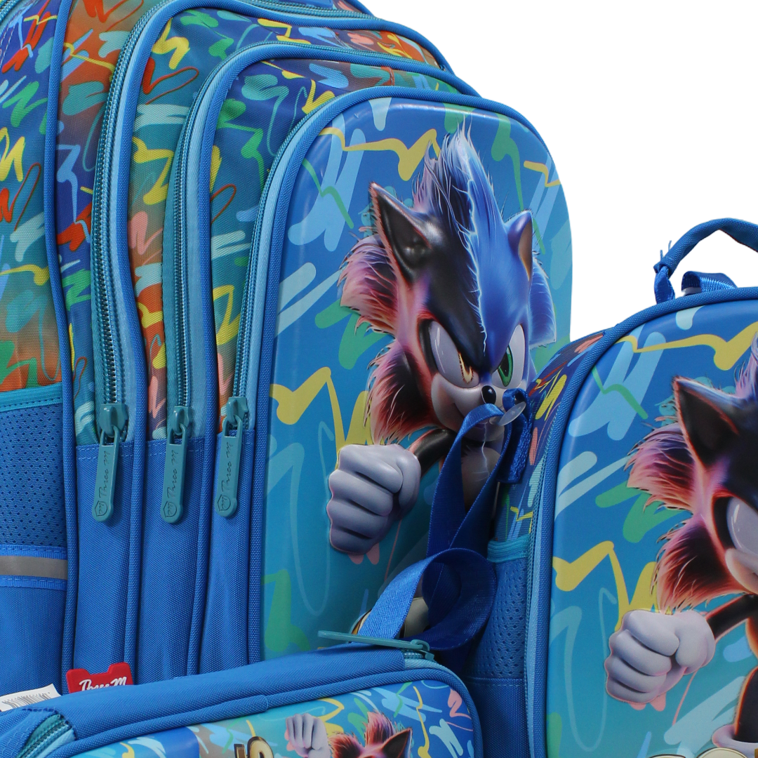 3M Sonic School Set 16 Inches – Blue with Backpack, Lunch Bag & Pencil Case