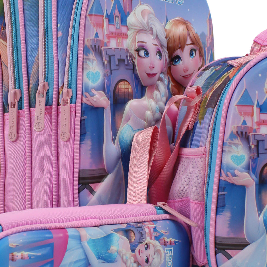3M Elsa & Anna School Set 16 Inches – Pink with Backpack, Lunch Bag & Pencil Case