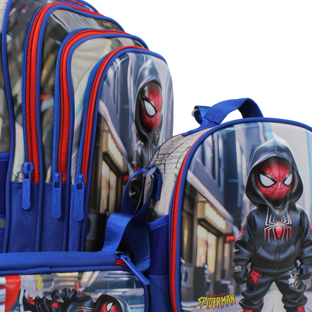 3M Spider-Man School Set 16 Inches – Blue with Backpack, Lunch Bag & Pencil Case