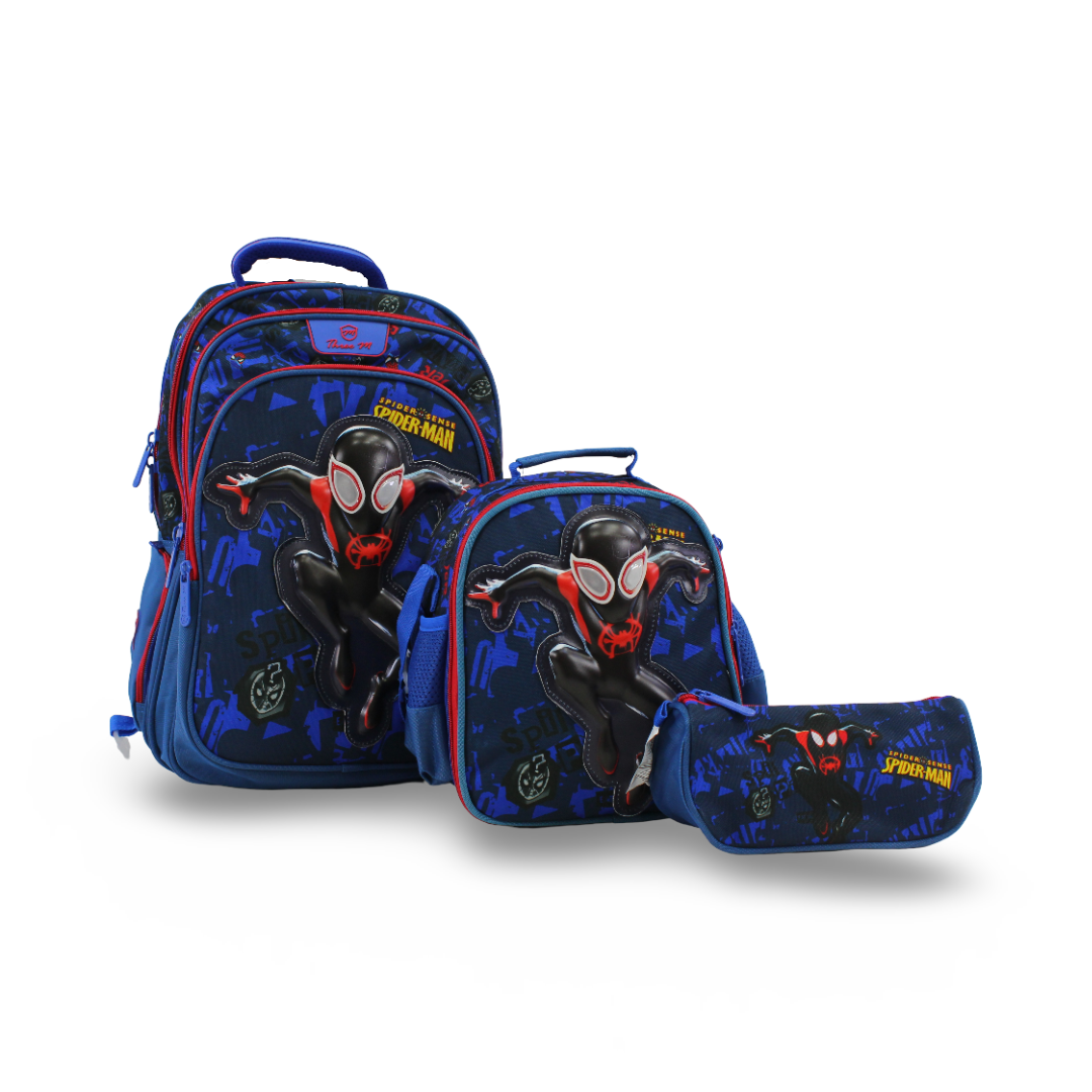 3M Spider-Man School Set 18 Inches – Blue with Backpack, Lunch Bag & Pencil Case