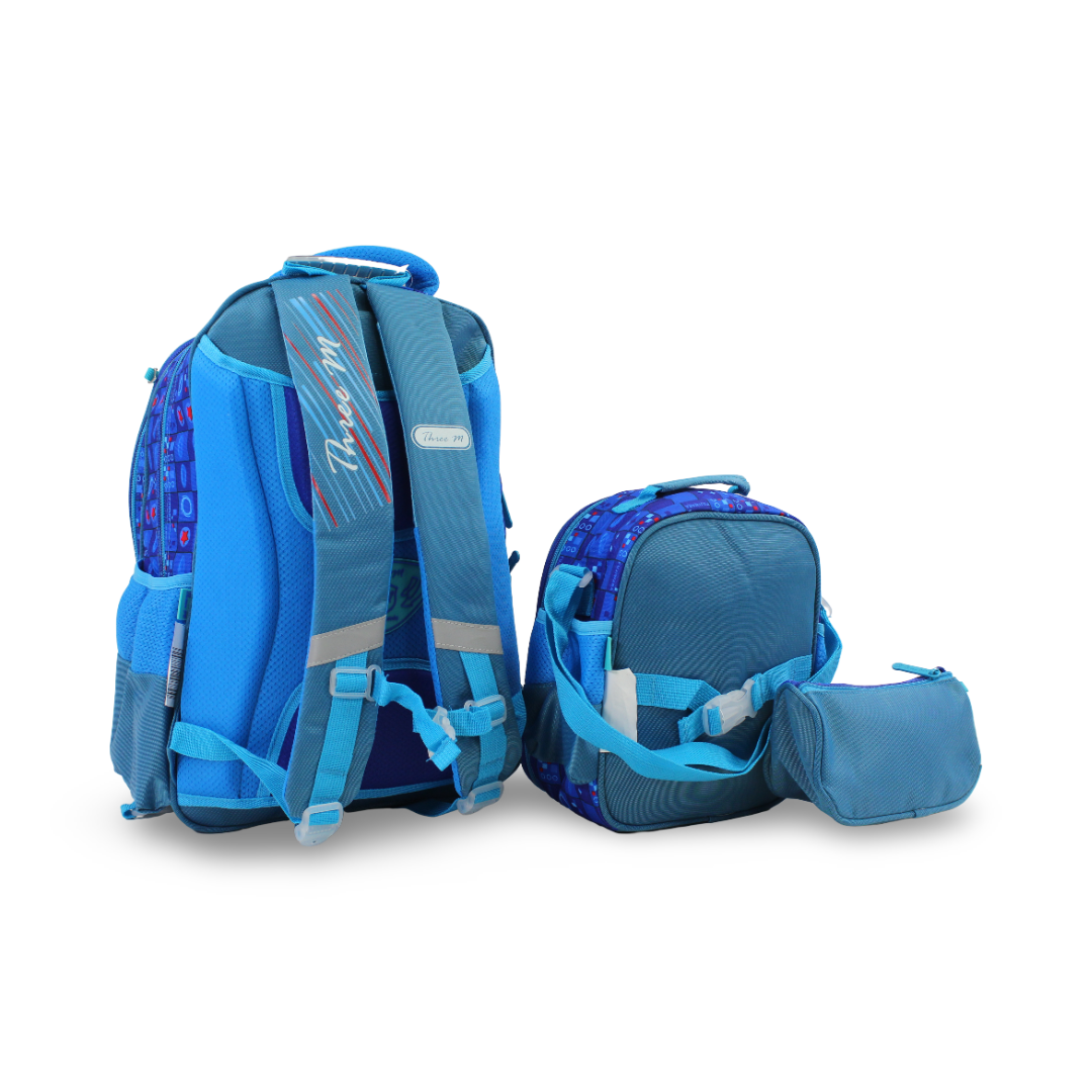 3M Sonic School Set 18 Inches – Turquoise & Blue with Backpack, Lunch Bag & Pencil Case