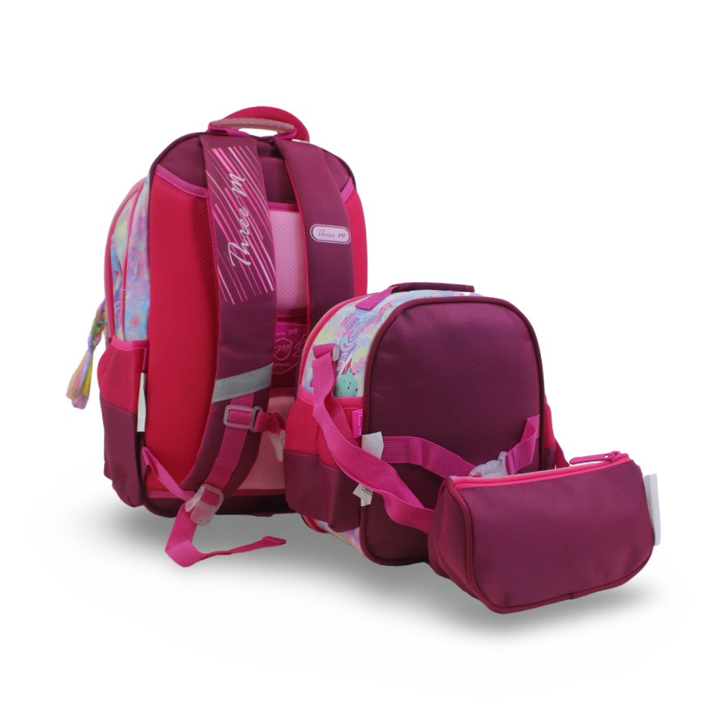 3M Unicorn School Set 18 Inches – Fuchsia with Backpack, Lunch Bag & Pencil Case