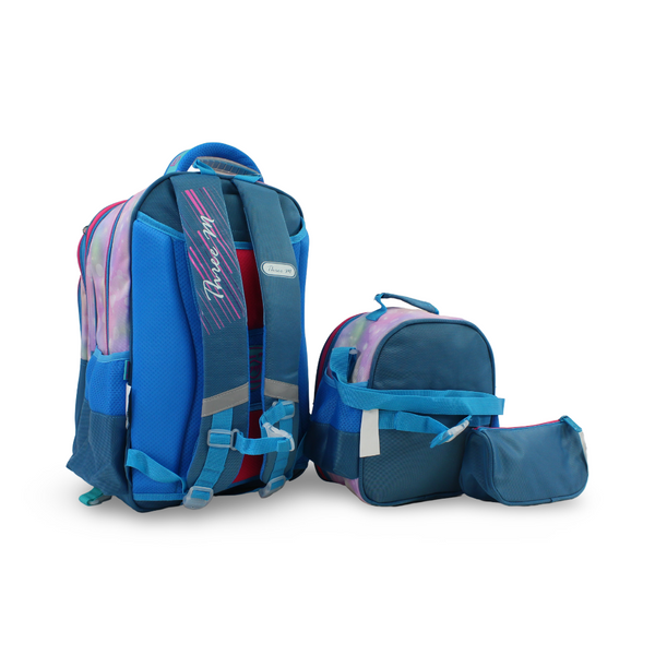 3M Elsa School Set 18 Inches – Turquoise & Purple with Backpack, Lunch Bag & Pencil Case