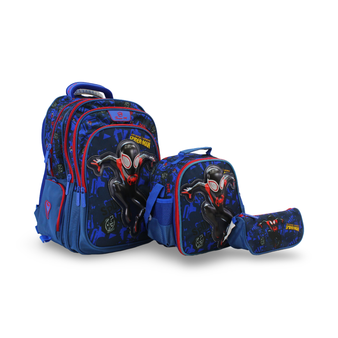 3M Spider-Man School Set 16 Inches – Blue with Backpack, Lunch Bag & Pencil Case