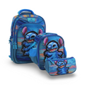3M Stitch School Set 16 Inches – Turquoise with Backpack, Lunch Bag & Pencil Case
