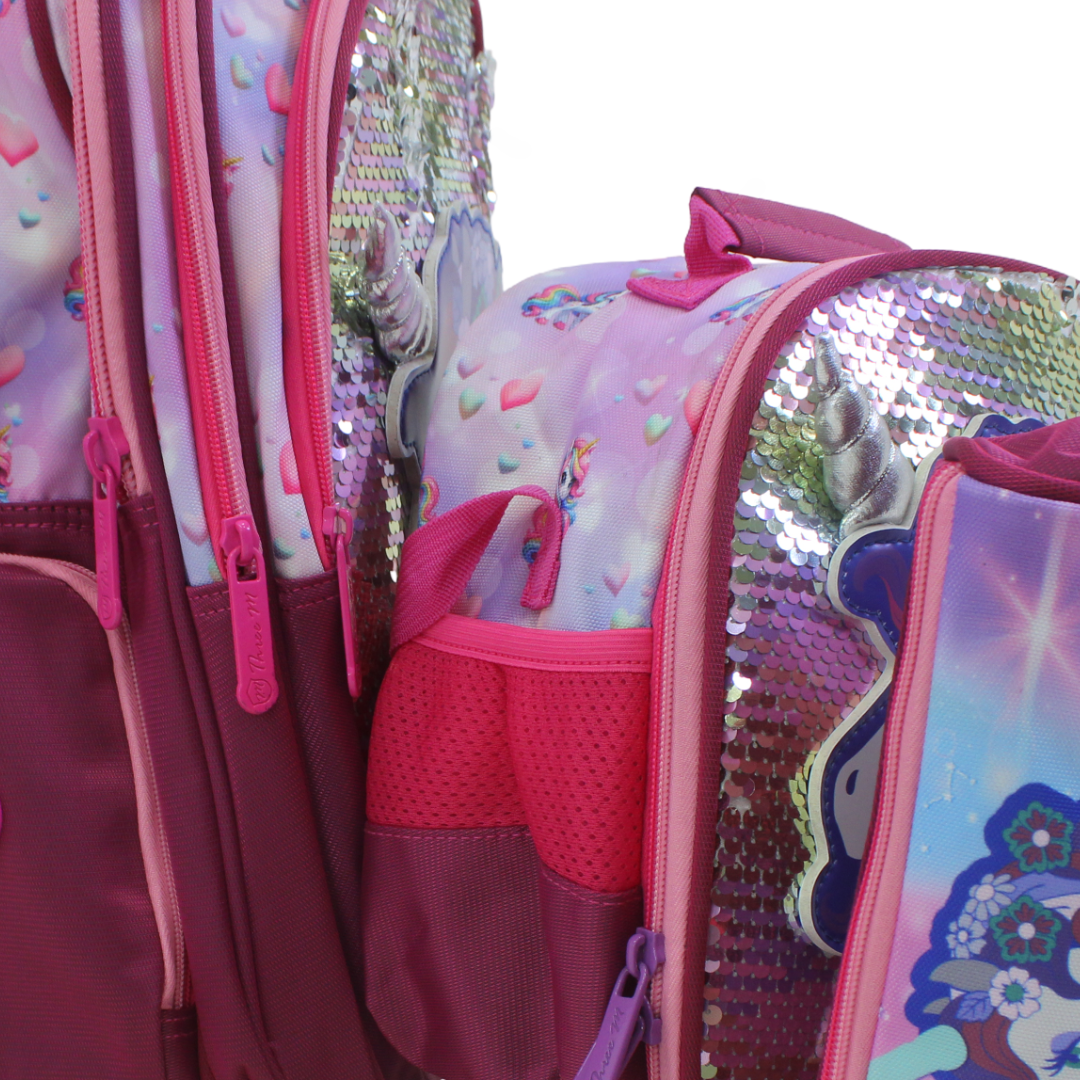 3M Unicorn School Set 16 Inches – Fuchsia with Flowers & Butterflies Print