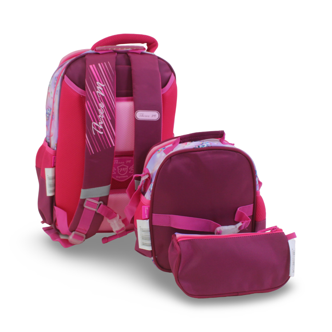 3M Unicorn School Set 16 Inches – Fuchsia with Flowers & Butterflies Print