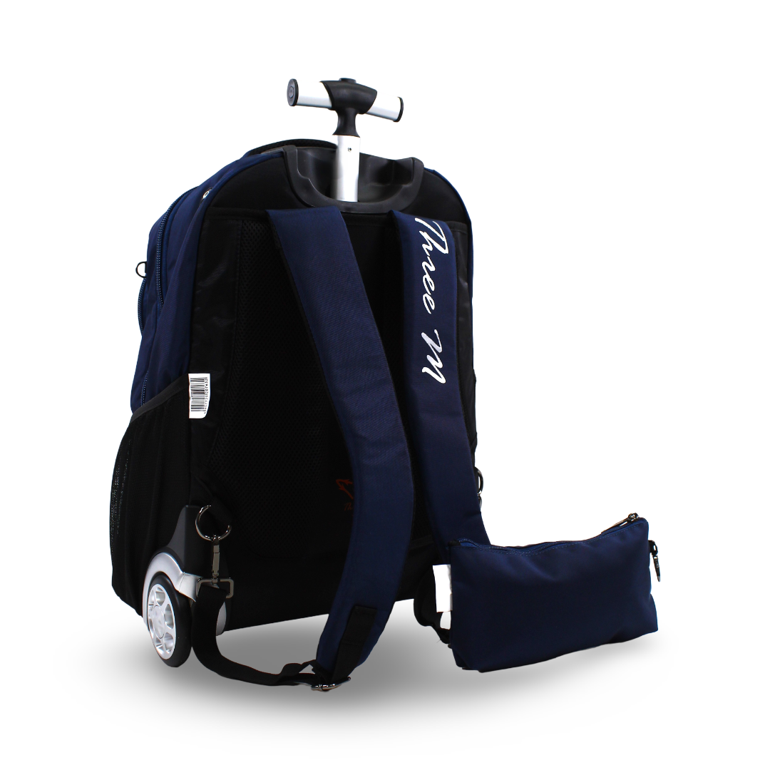 3M Dinosaur Trolley School Bag with Pencil Case – Navy 20 Inches