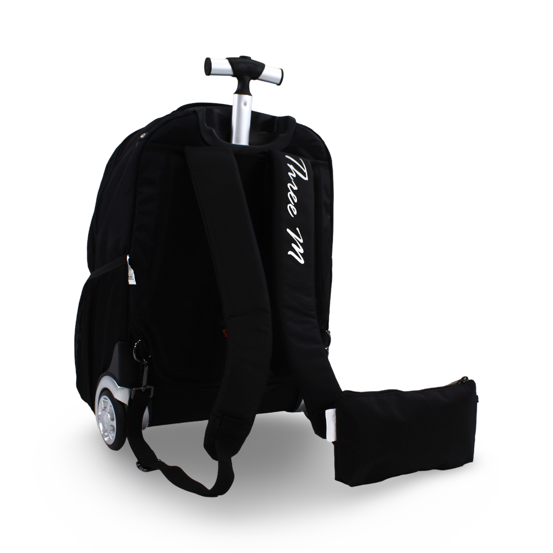 3M Dinosaur Trolley School Bag with Pencil Case – Black 20 Inches