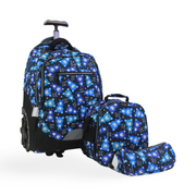 3M Little Bear Trolley School Bag Set – Black with Pencil Case & Lunch Bag