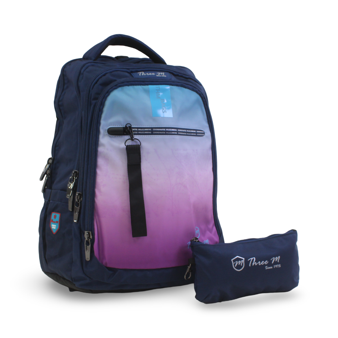 3M Backpack with Pencil Case – Purple & Navy