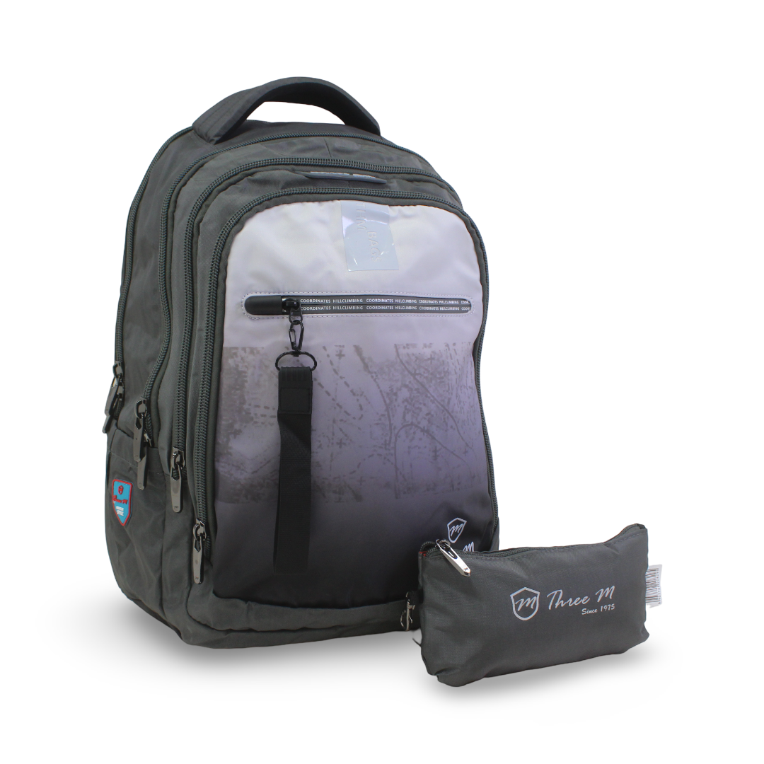 3M Backpack with Pencil Case – White & Grey